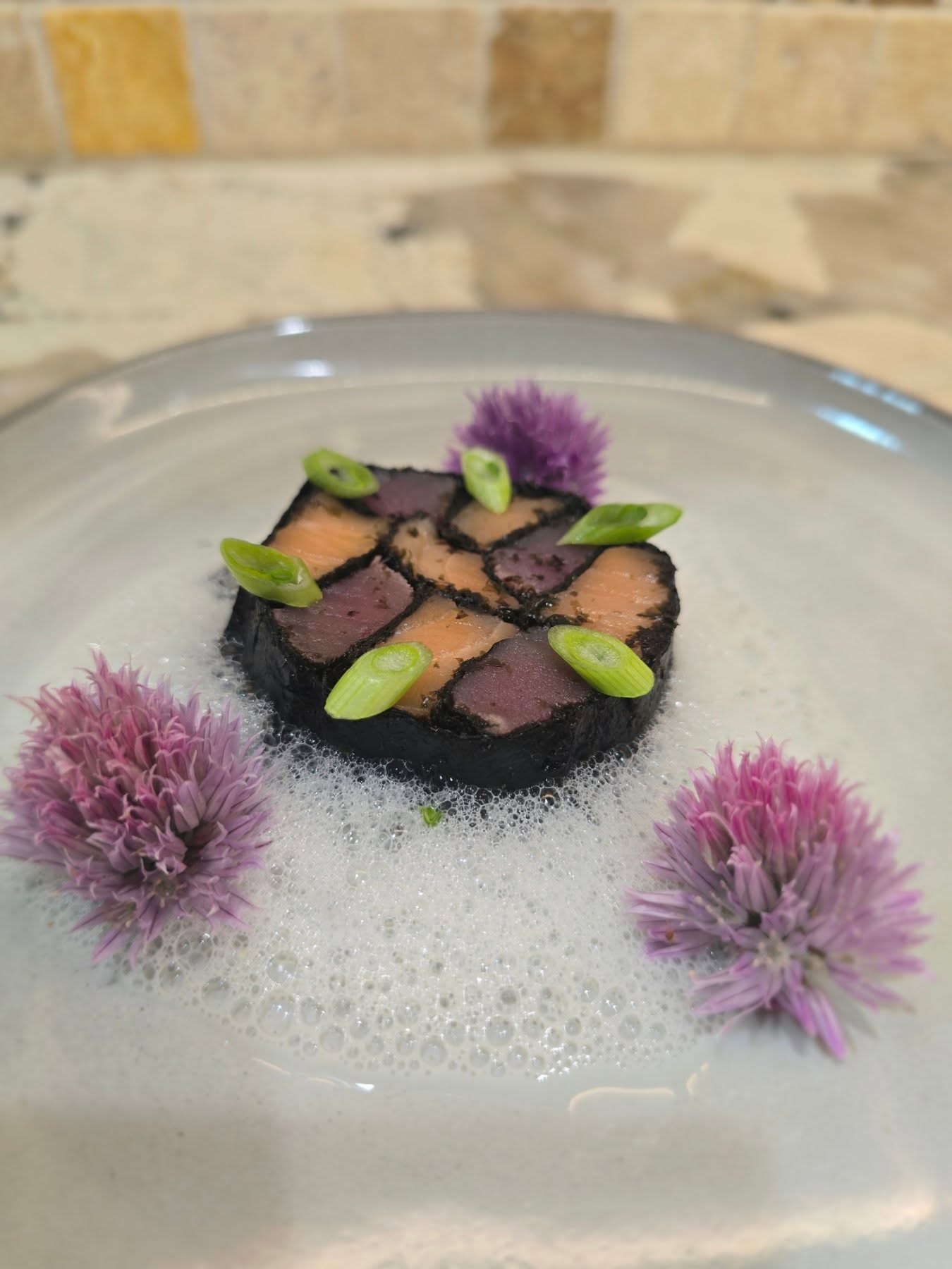 Seared Tuna with Chive Foam