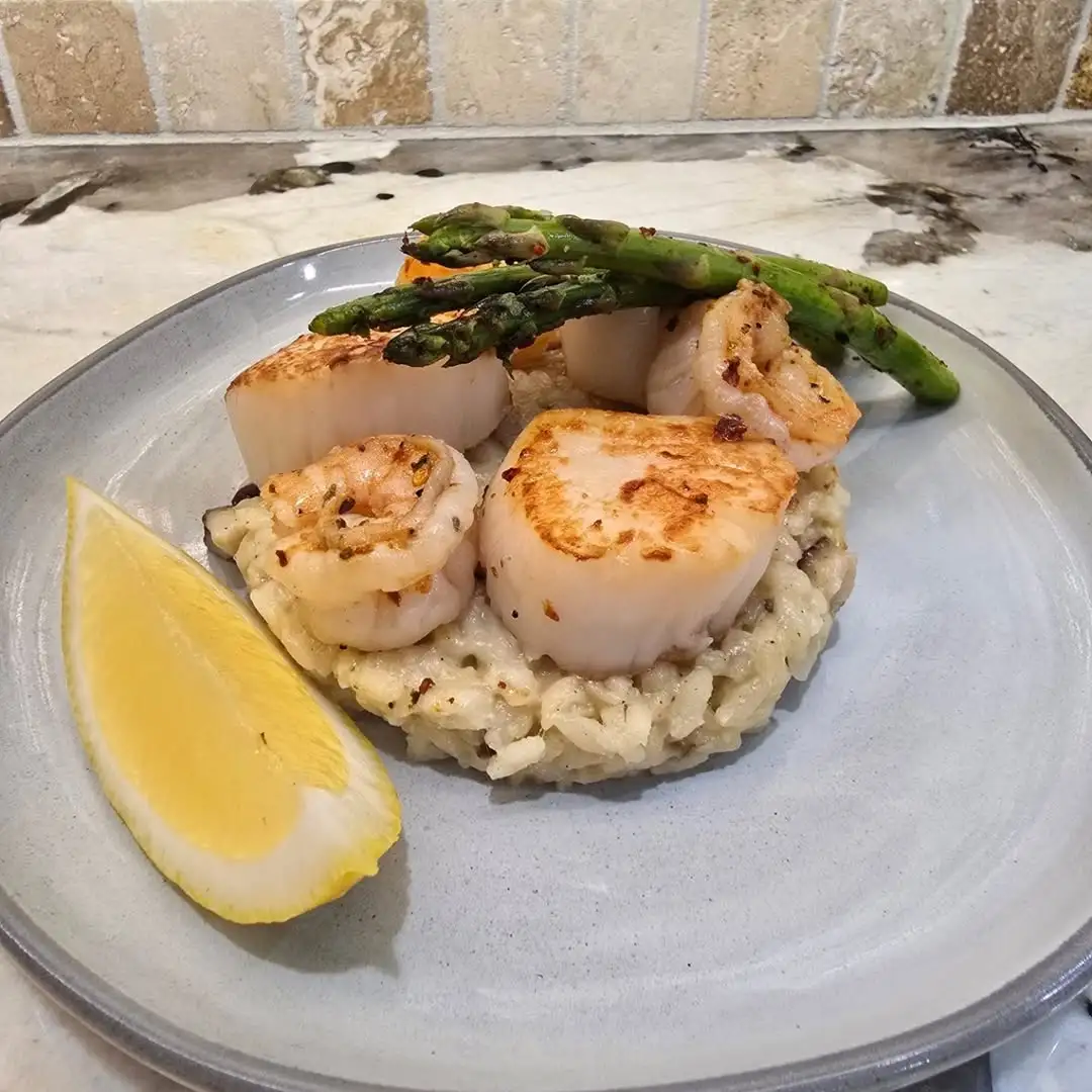 Shrimp Rice and Asparagus